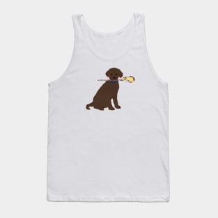 Preppy Chocolate Lab Lacrosse Dog Tank Top